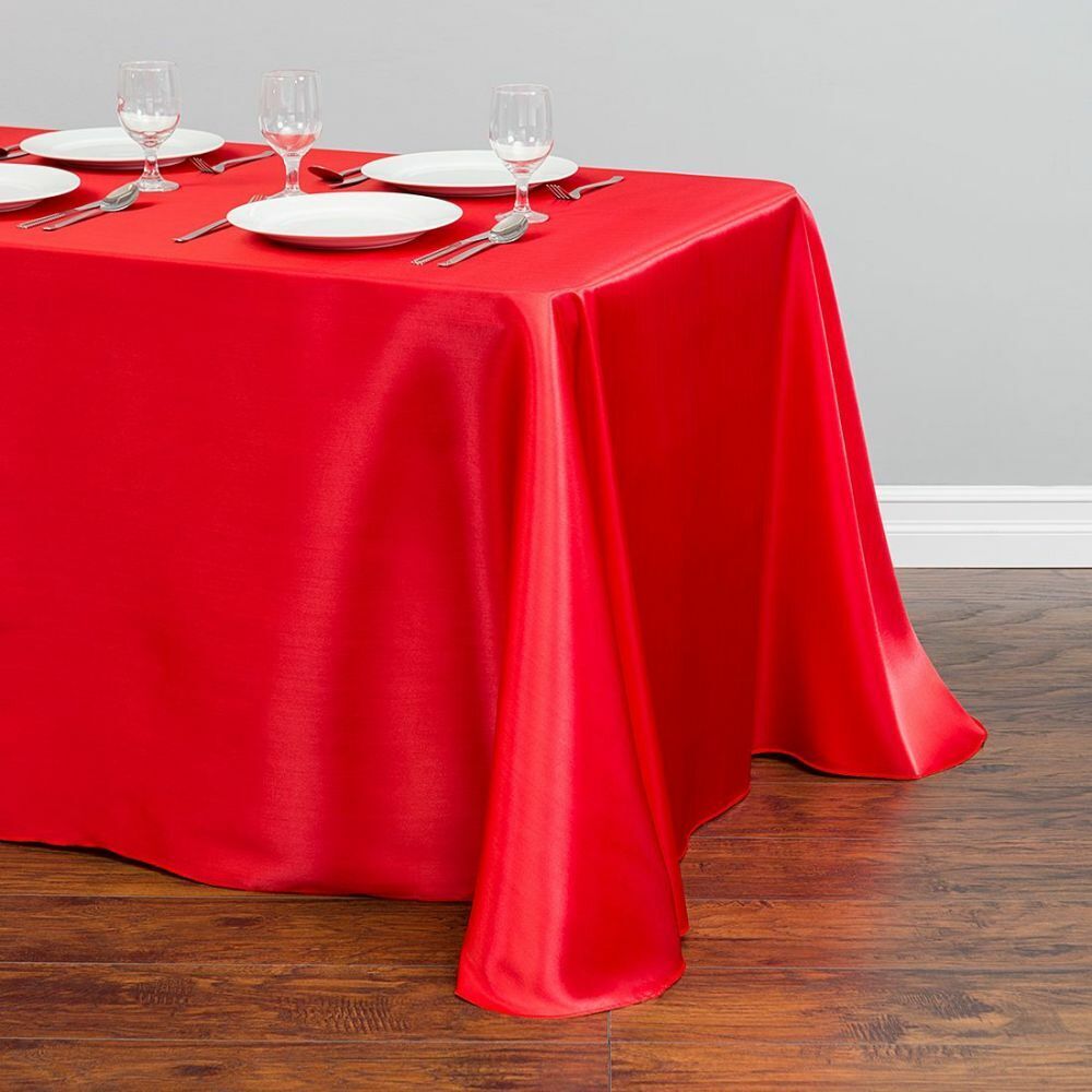 Elegant 145 cm Satin Retangular Tablecloth – Ideal for Weddings & Events