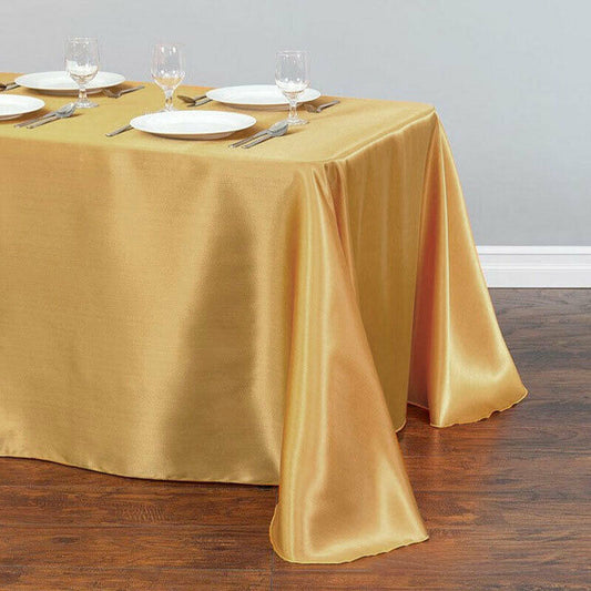 Elegant 145 cm Satin Retangular Tablecloth – Ideal for Weddings & Events