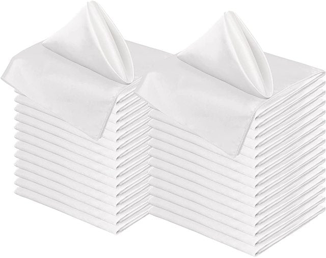 12 Pack Satin Napkins 50cm x50cm  Table Decor Dinner Towel for Wedding Parties Hotel Premium Quality