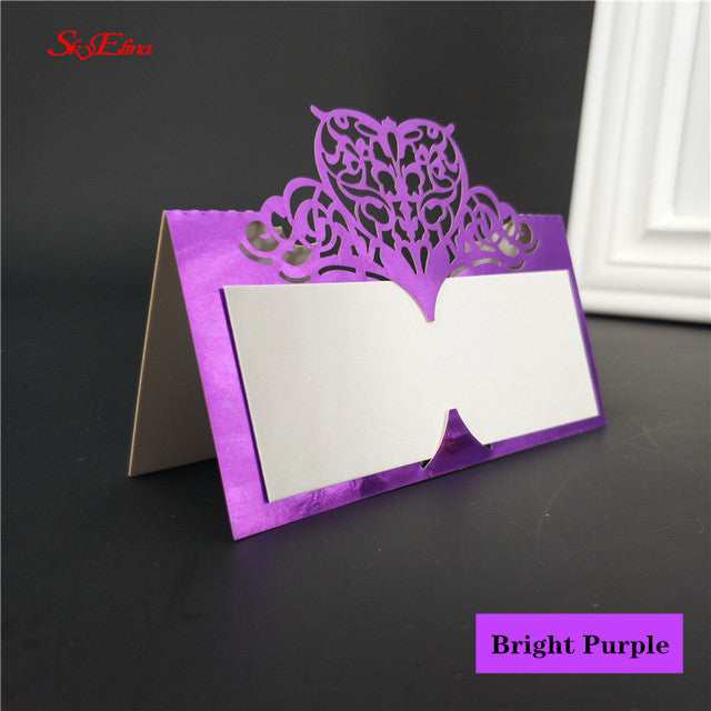 50pcs Laser Cut Heart Shape Place Name Cards For Wedding Party Table Decoration