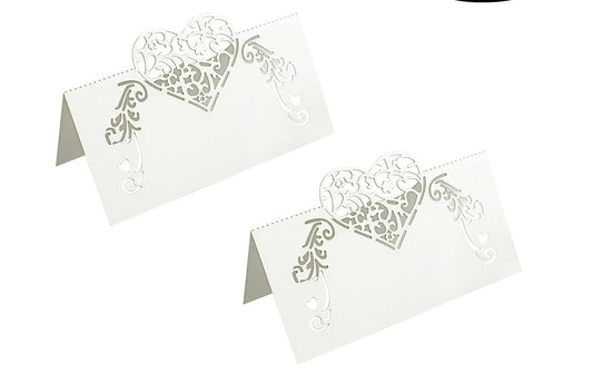 20pcs Laser Cut Heart Shape Place Name Cards For Wedding Party Table Decoration