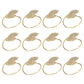 Napkin Ring, 12 Pcs Metal Napkin Rings Holder for Wedding Party Dinner Table Decoration (Leaf-Gold)